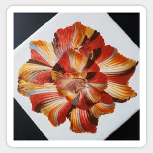 Vibrant Metallic Abstract Flower Sticker